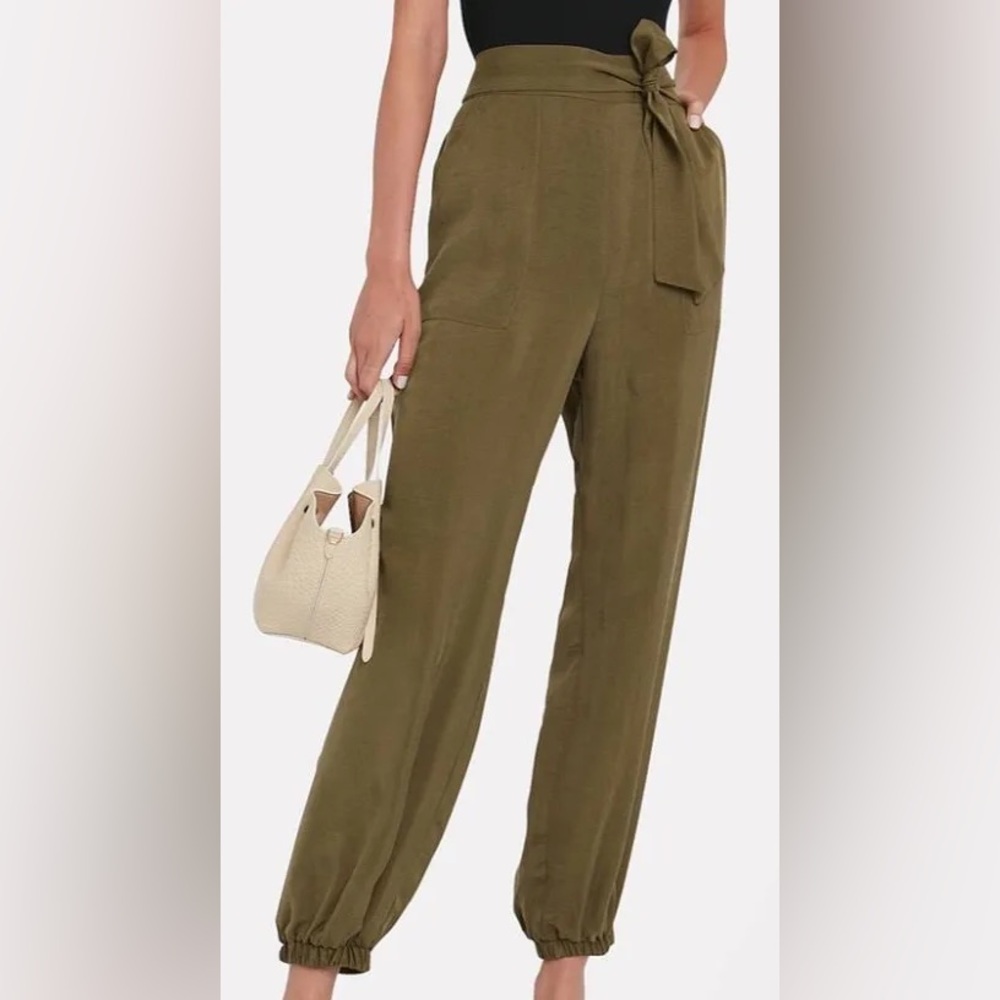 Intermix Olive cupro silk jogger